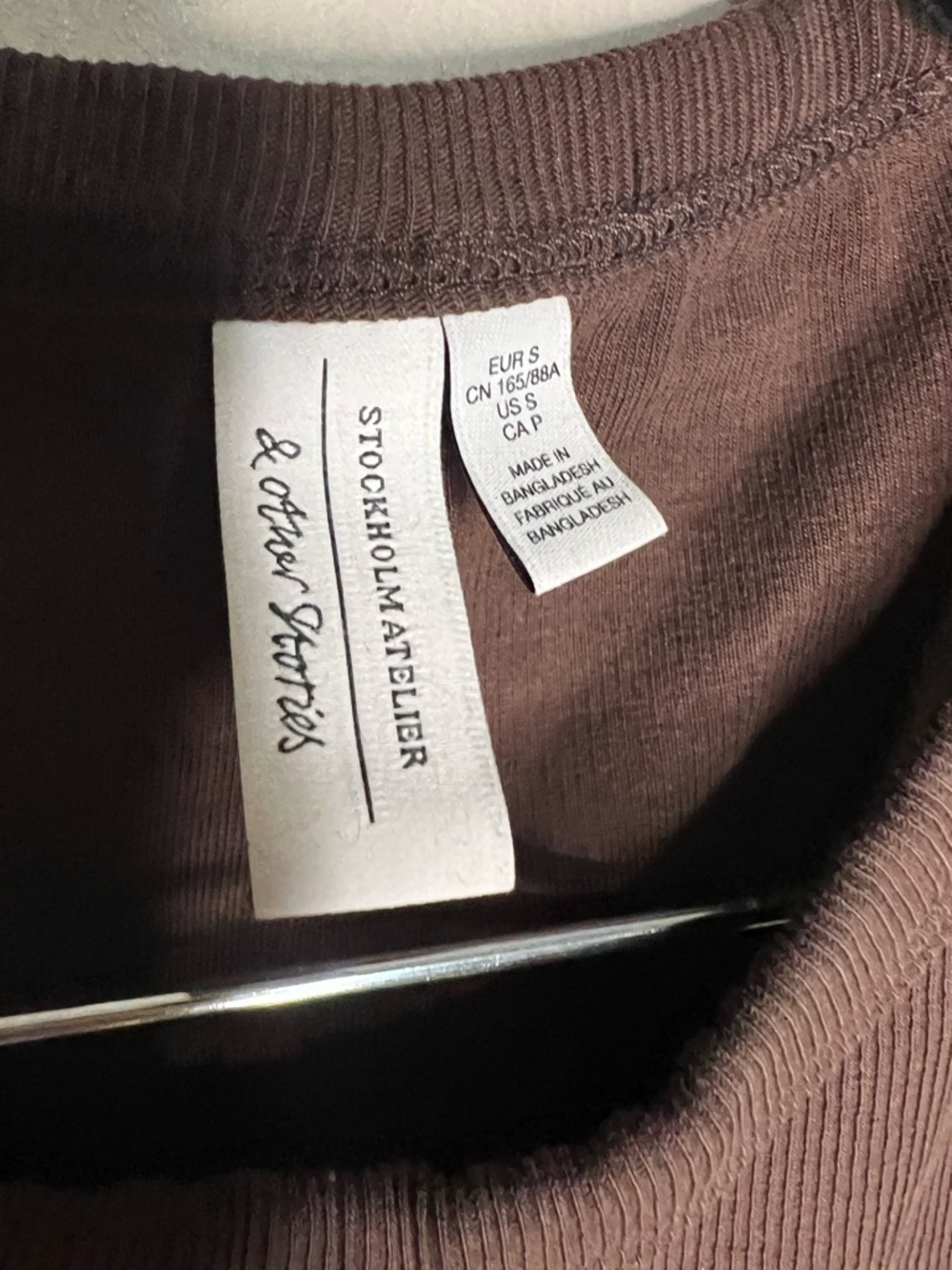 & Other Stories Chocolate Brown Ribbed Racerback Tank Top - Picture 5 of 7